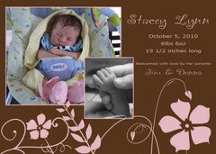 Wild Flowers  Baby Birth Announcement Cards for a boy or a girl